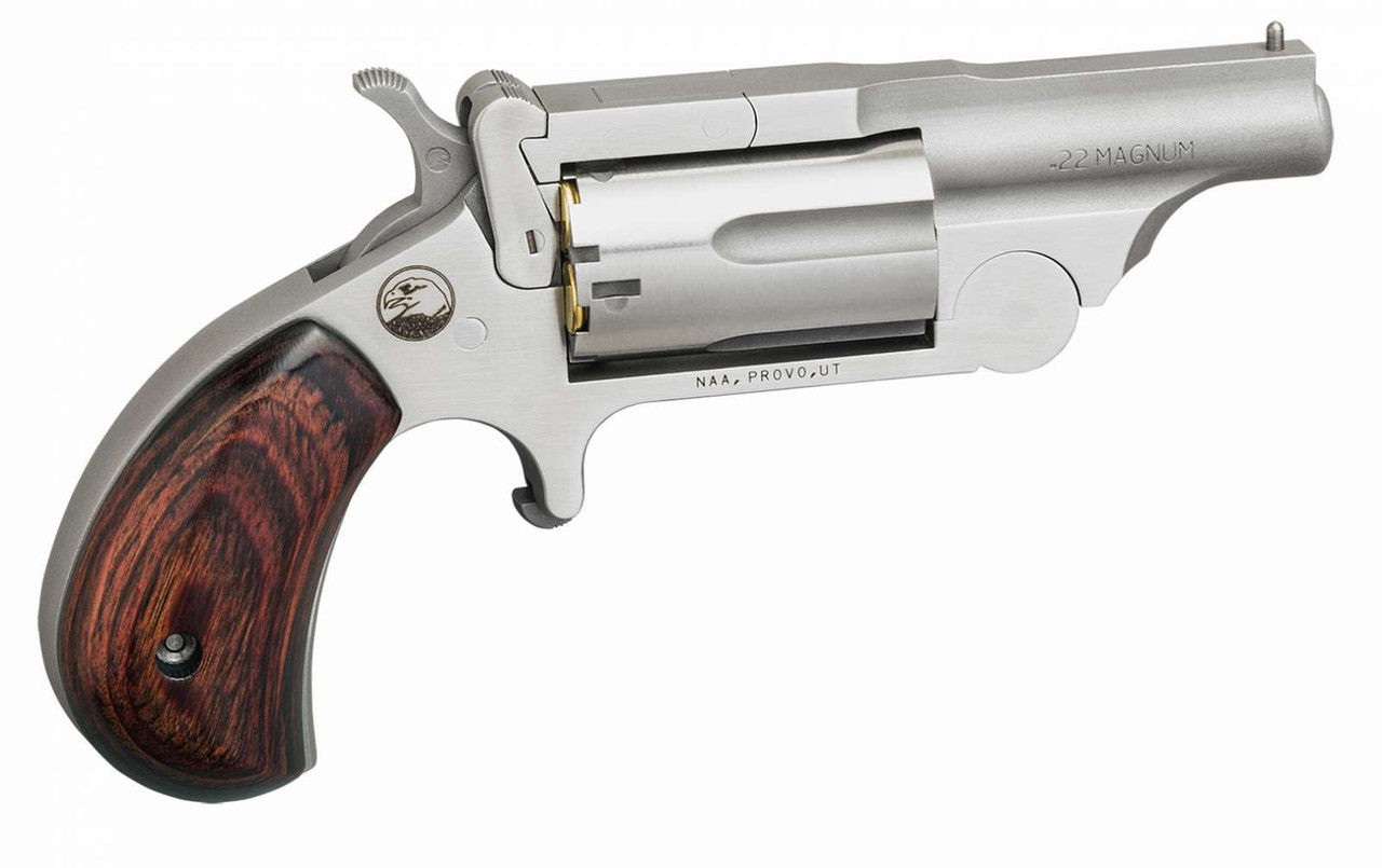 NAA 22MR Ranger II 22 WMR 1.63" BBL 5rd Capacity SS Rosewood Birdshead