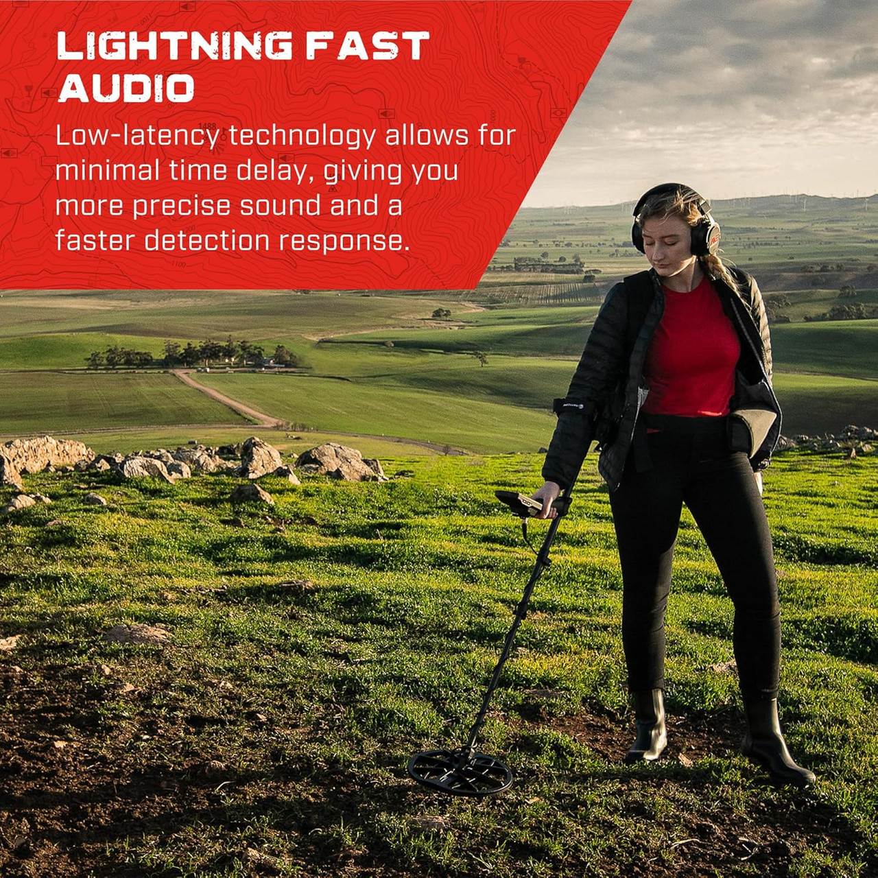 MINELAB ML105 Headphones Includes USB-C Charger, AUX Cable, & Hard Case