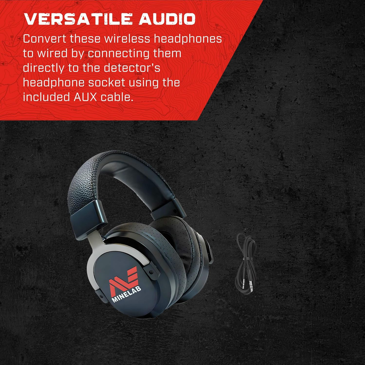 MINELAB ML105 Headphones Includes USB-C Charger, AUX Cable, & Hard Case