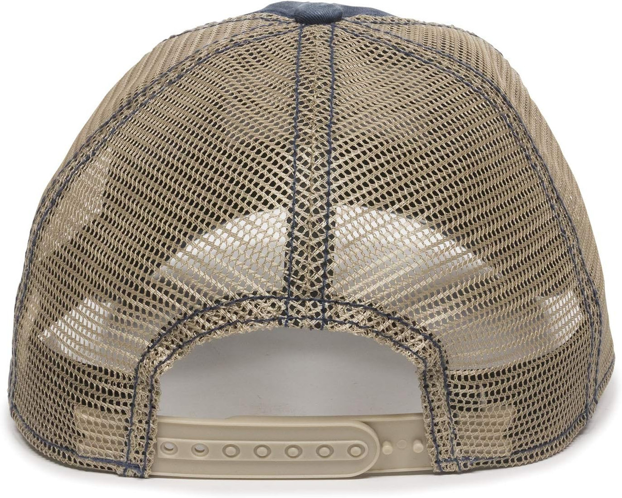 Outdoor Cap Chevrolet Cotton Twill Hat Mesh/Snap Back - Navy/Khaki - GEN15A