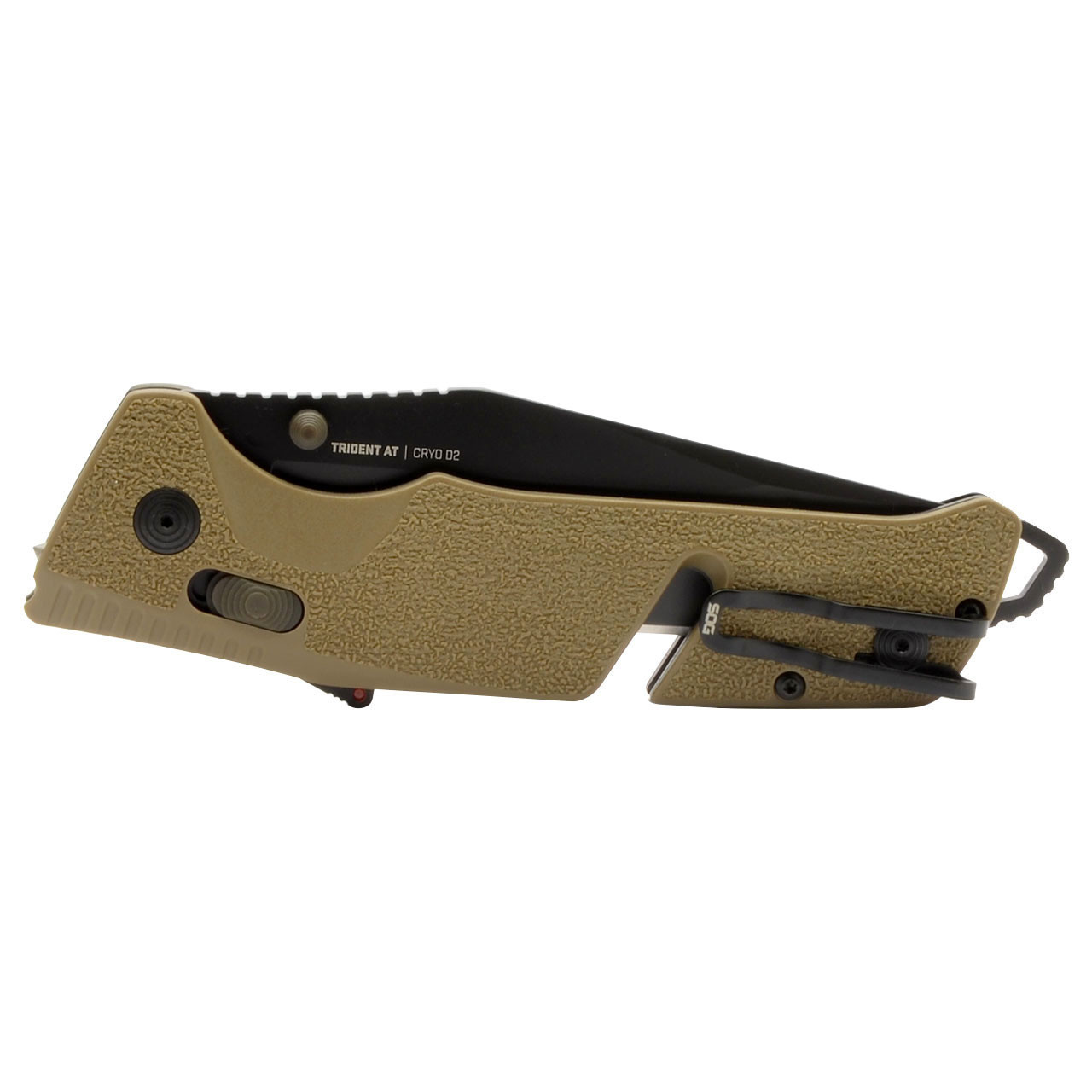 SOG Trident AT Ambid. Tanto Folding Knife D2 Steel Blade - Flat Dark Earth SOG Trident AT Ambid. Tanto Folding Knife D2 Steel Blade - Flat Dark Earth