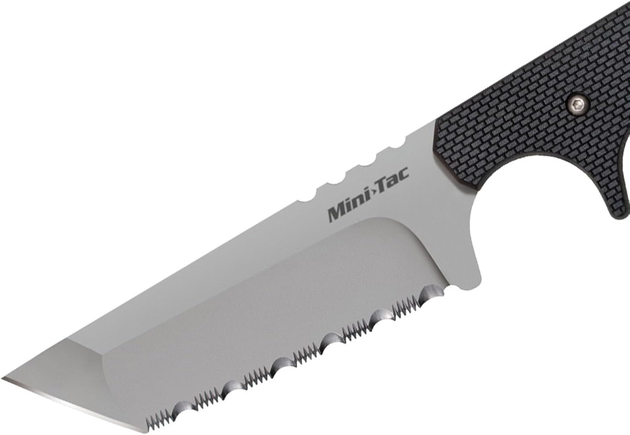 Cold Steel Mini Tac Tanto 3.75" Serrated Fixed Blade Neck Knife w/Sheath