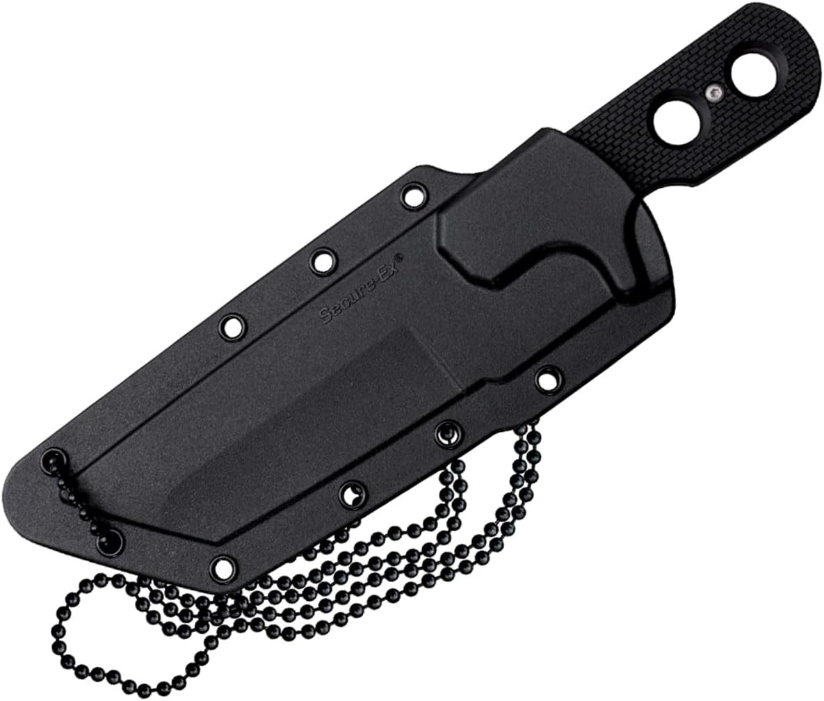 Cold Steel Mini Tac Tanto 3.75" Serrated Fixed Blade Neck Knife w/Sheath