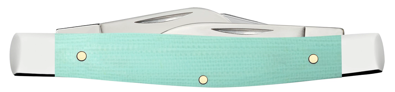 Case XX Medium Stockman Clip, Pen & Sheepfoot Seaform Green G-10 Handle