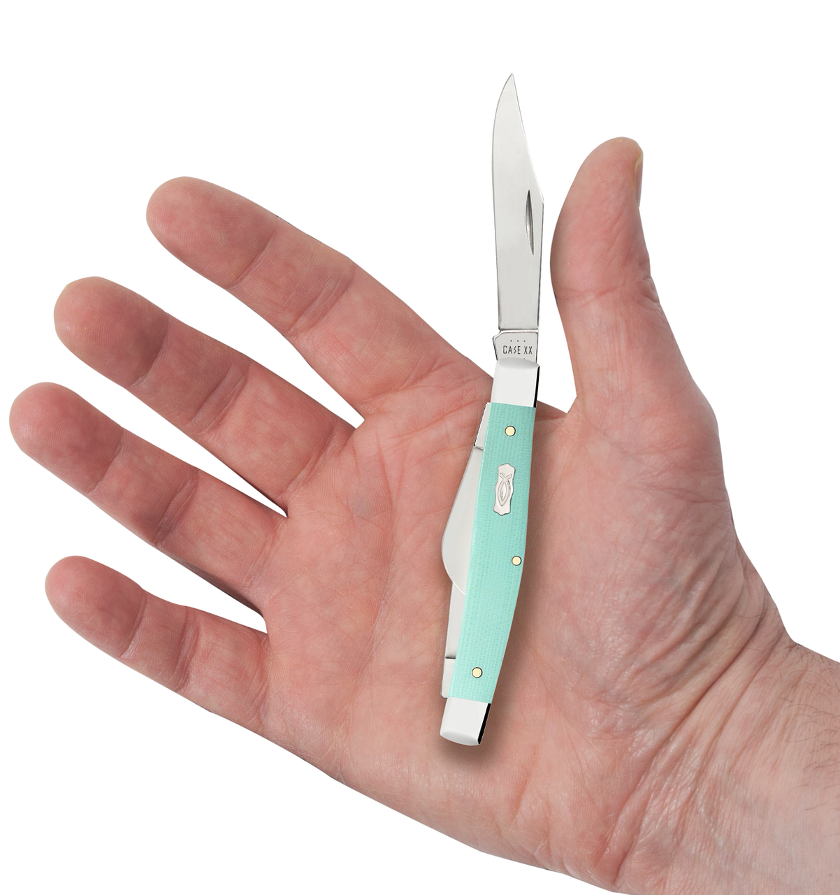 Case XX Medium Stockman Clip, Pen & Sheepfoot Seaform Green G-10 Handle