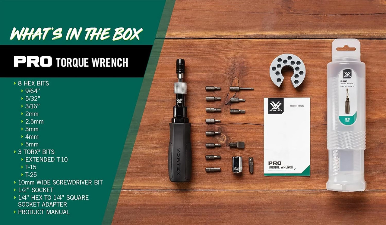 Vortex Optics Riflescope Pro Torque Wrench W/ 13 Bits In Total PR-TW