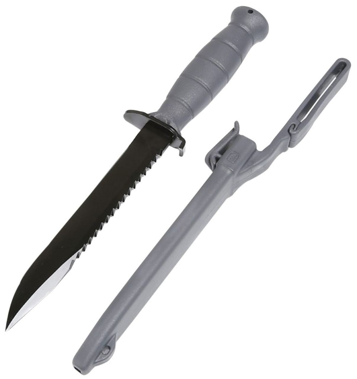 Glock Field 7" Fixed Clip Point Plain/Saw Gray Polymer Handle & Sheath