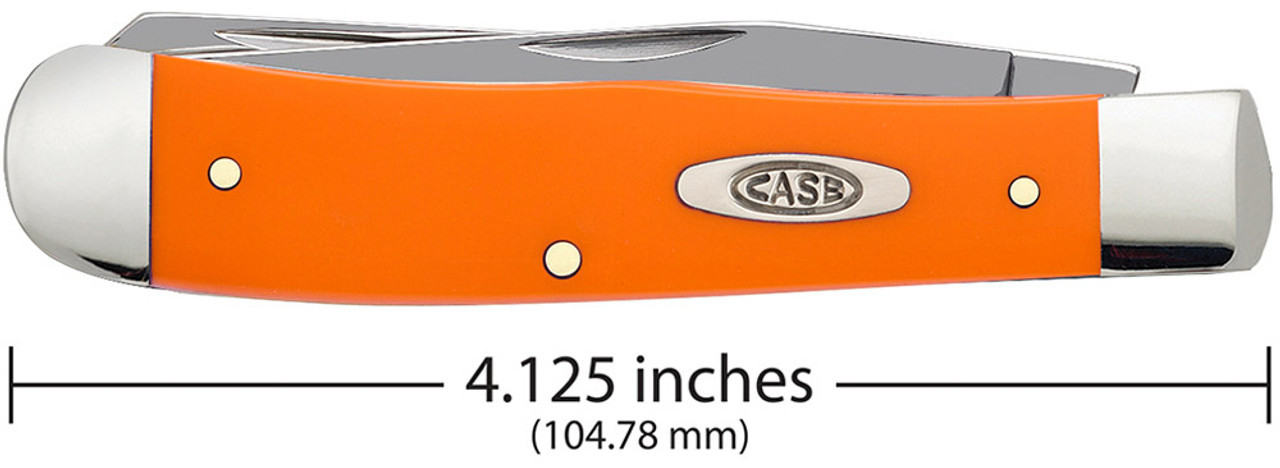 Case XX Trapper Clip, Spey Blade Smooth Orange Synthetic Handle - 80500