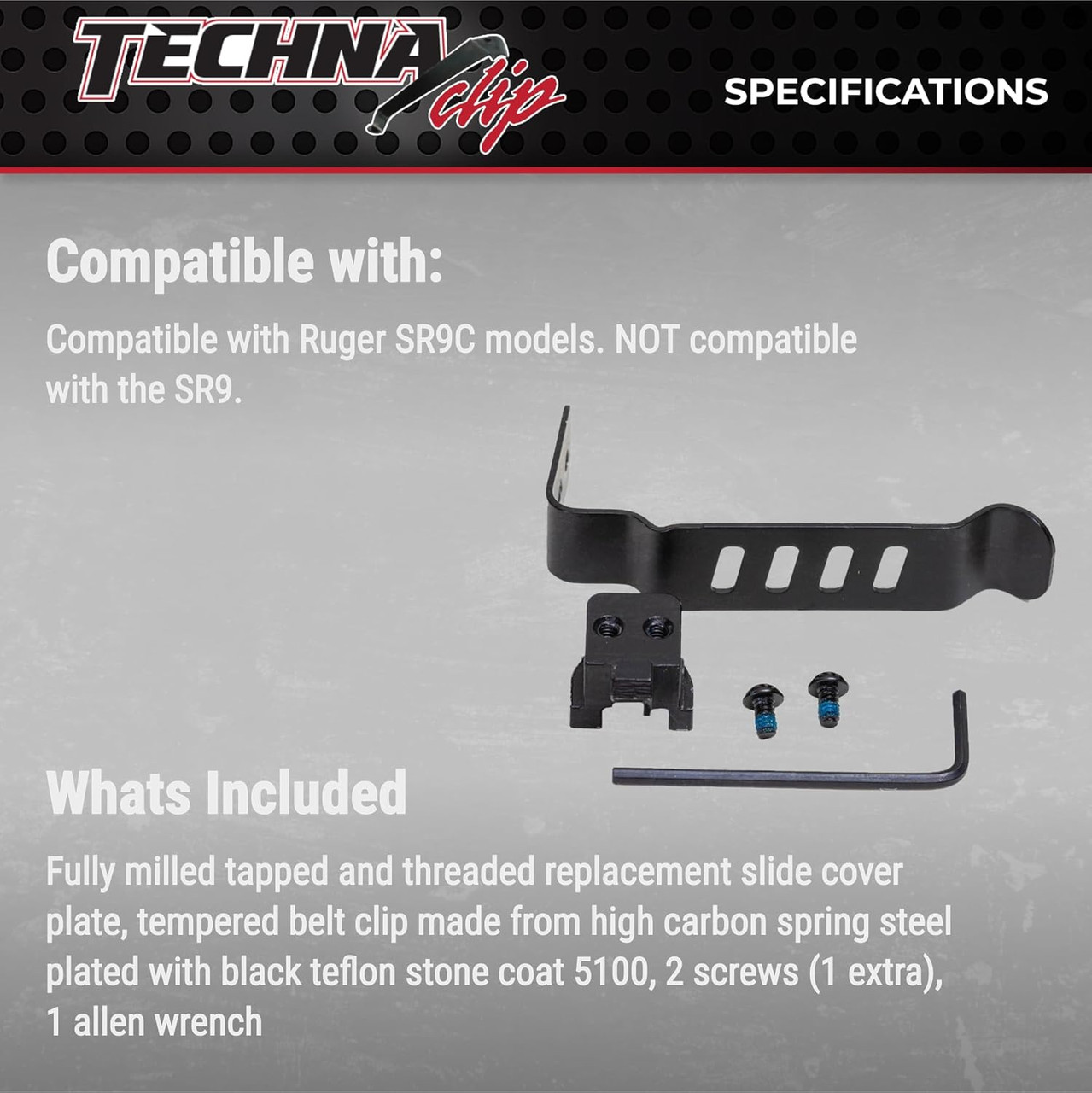 Techna Clip Concealment System Ruger SR9/C Gun-Clip Ambidextrous SR9BA Techna Clip Concealment System Ruger SR9/C Gun-Clip Ambidextrous SR9BA