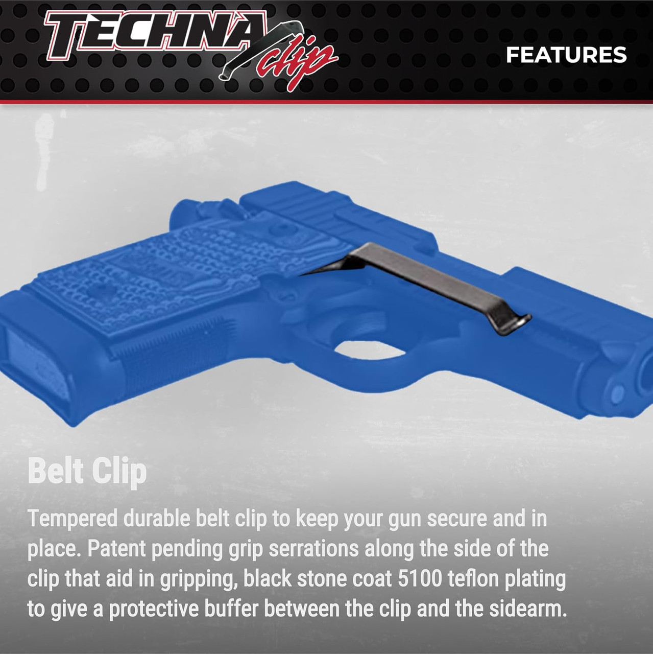 Techna Clip Concealment System Sig Sauer P238 380 Gun-Clip w/Teflon Coat RH Techna Clip Concealment System Sig Sauer P238 380 Gun-Clip w/Teflon Coat RH