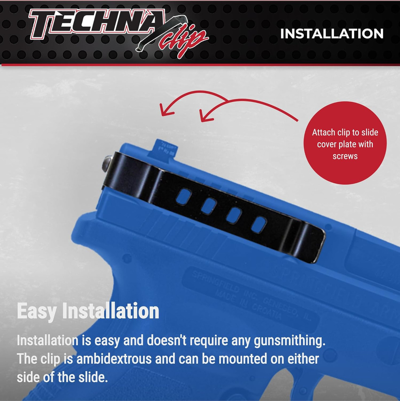 Techna Clip Concealment System Springfield XD 9MM/40/45 Gun-Clip XDBA Techna Clip Concealment System Springfield XD 9MM/40/45 Gun-Clip XDBA