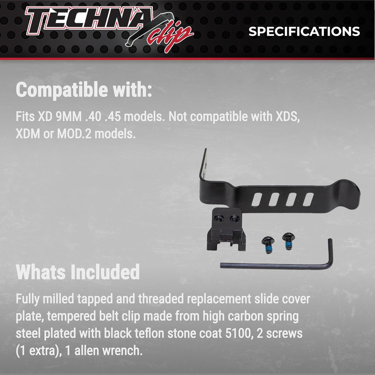 Techna Clip Concealment System Springfield XD 9MM/40/45 Gun-Clip XDBA Techna Clip Concealment System Springfield XD 9MM/40/45 Gun-Clip XDBA