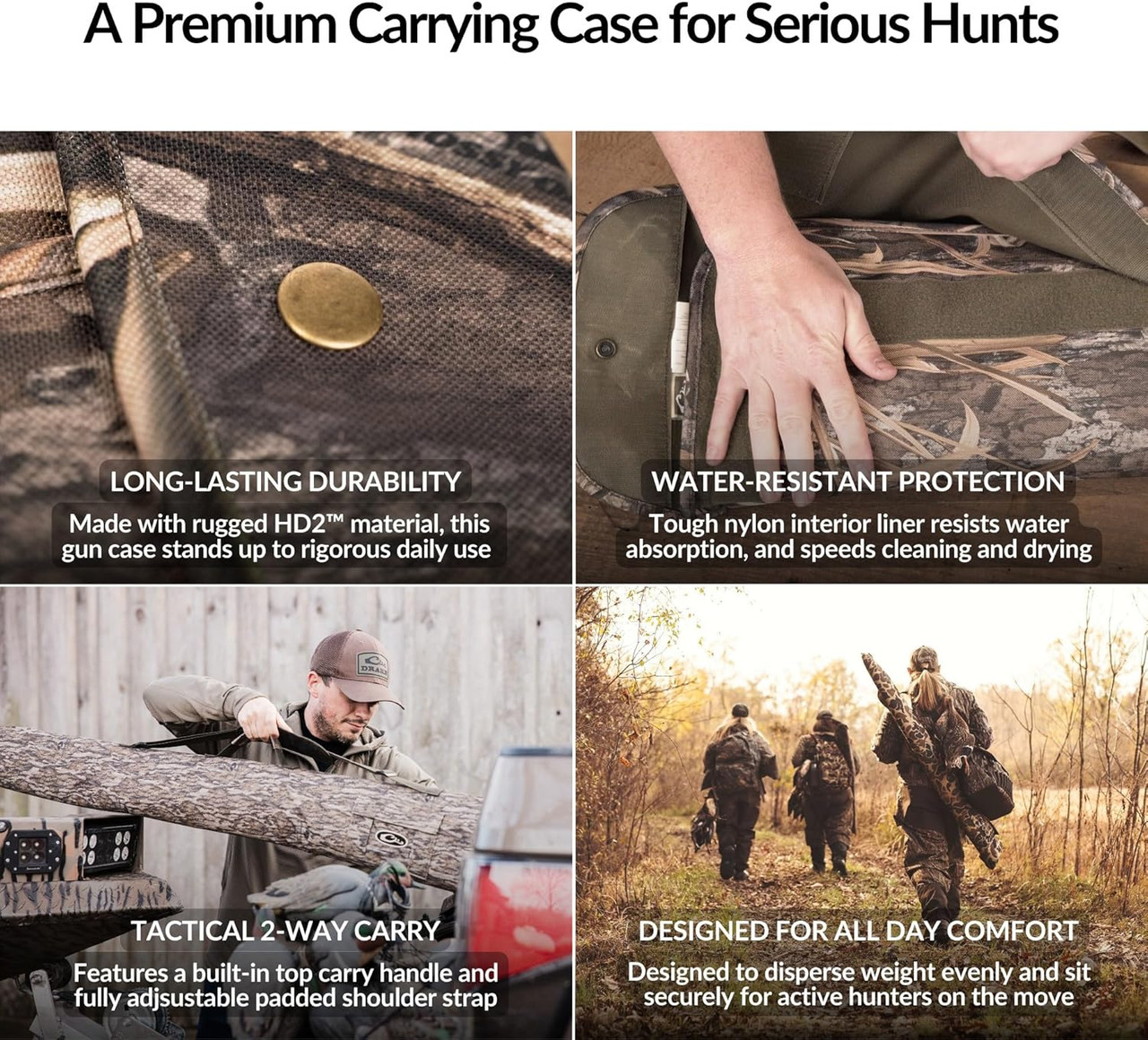 Drake Waterfowl Side-Opening Soft Shotgun Case - Old School - 52" Length