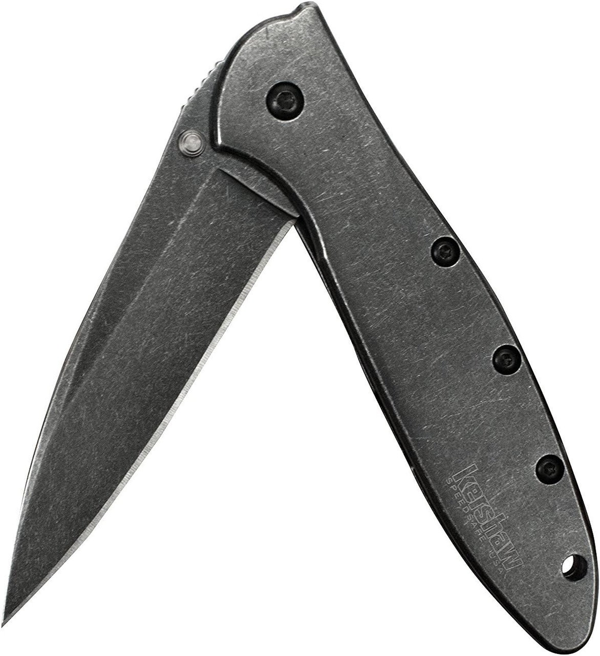 Kershaw Leek Pocket Knife BlackWash Finish 3" Sandvik 14C28N Steel Blade