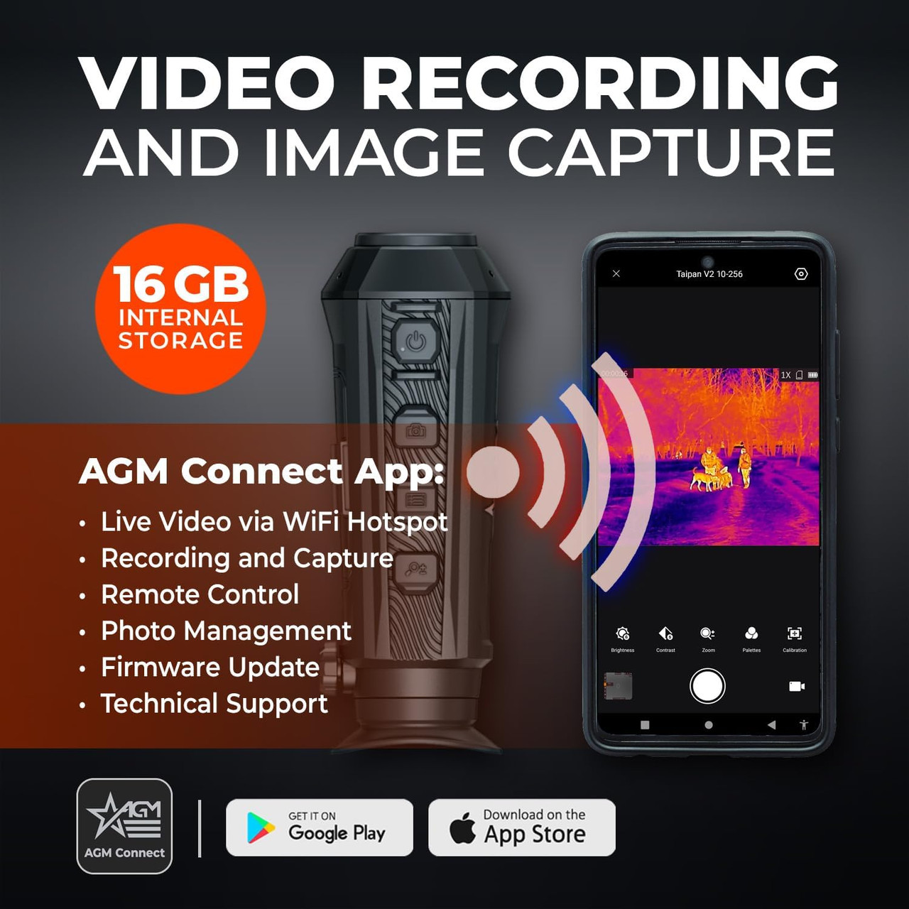 AGM Global Vision Taipan V2 15-256 Thermal Imaging Monocular – Black