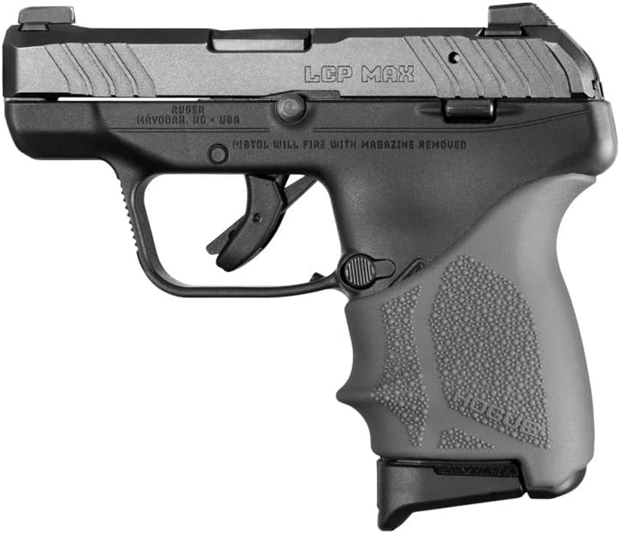 Hogue HandAll Beavertail Rubber Grip Sleeve for Ruger LCP Max Slate Grey