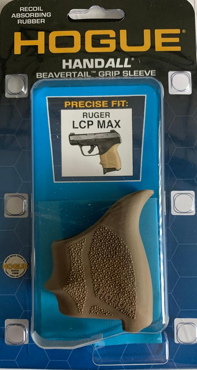 Hogue HandAll Beavertail Rubber Grip Sleeve Ruger LCP Max Flat Dark Earth