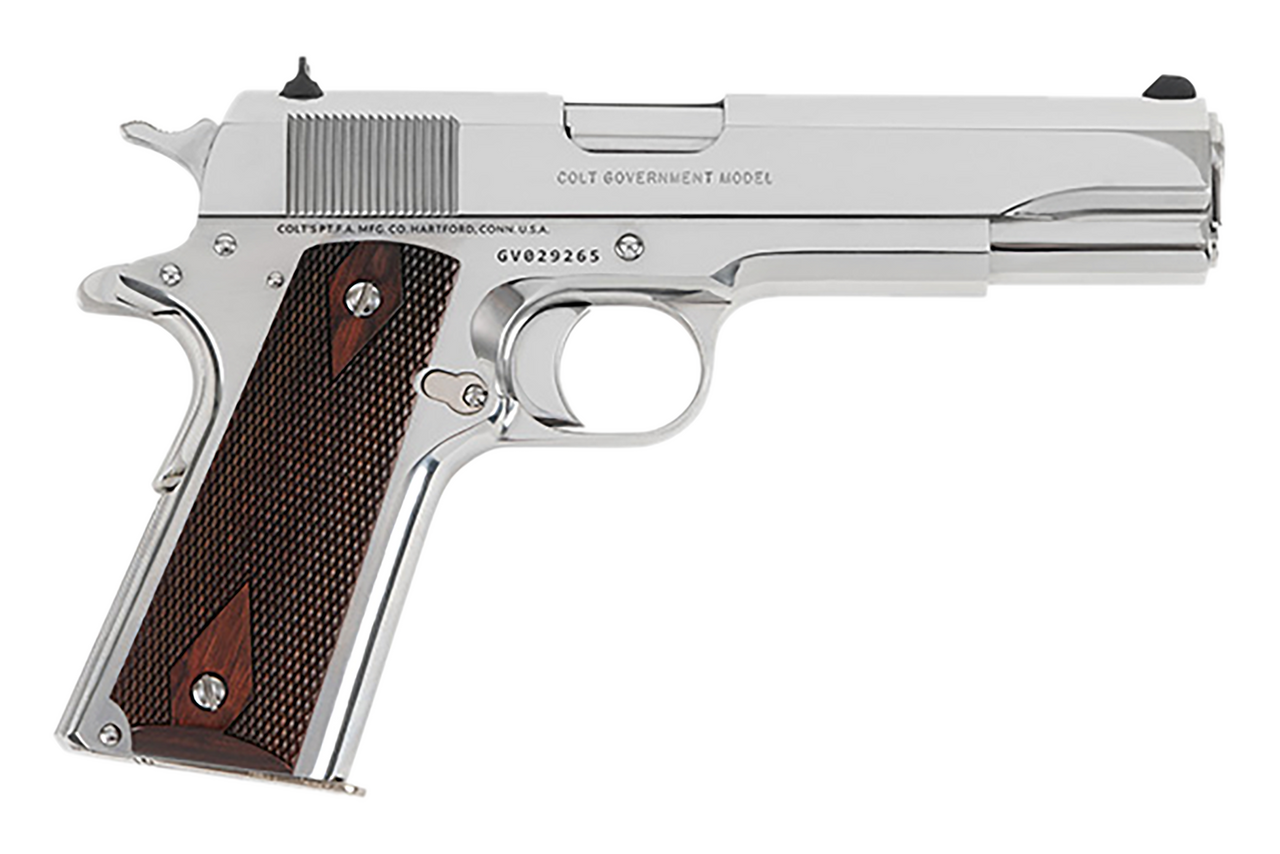 Colt 1911 O1911C-BS38 38 Super Bright Stainless Slide/Frame 5" BBL 9+1