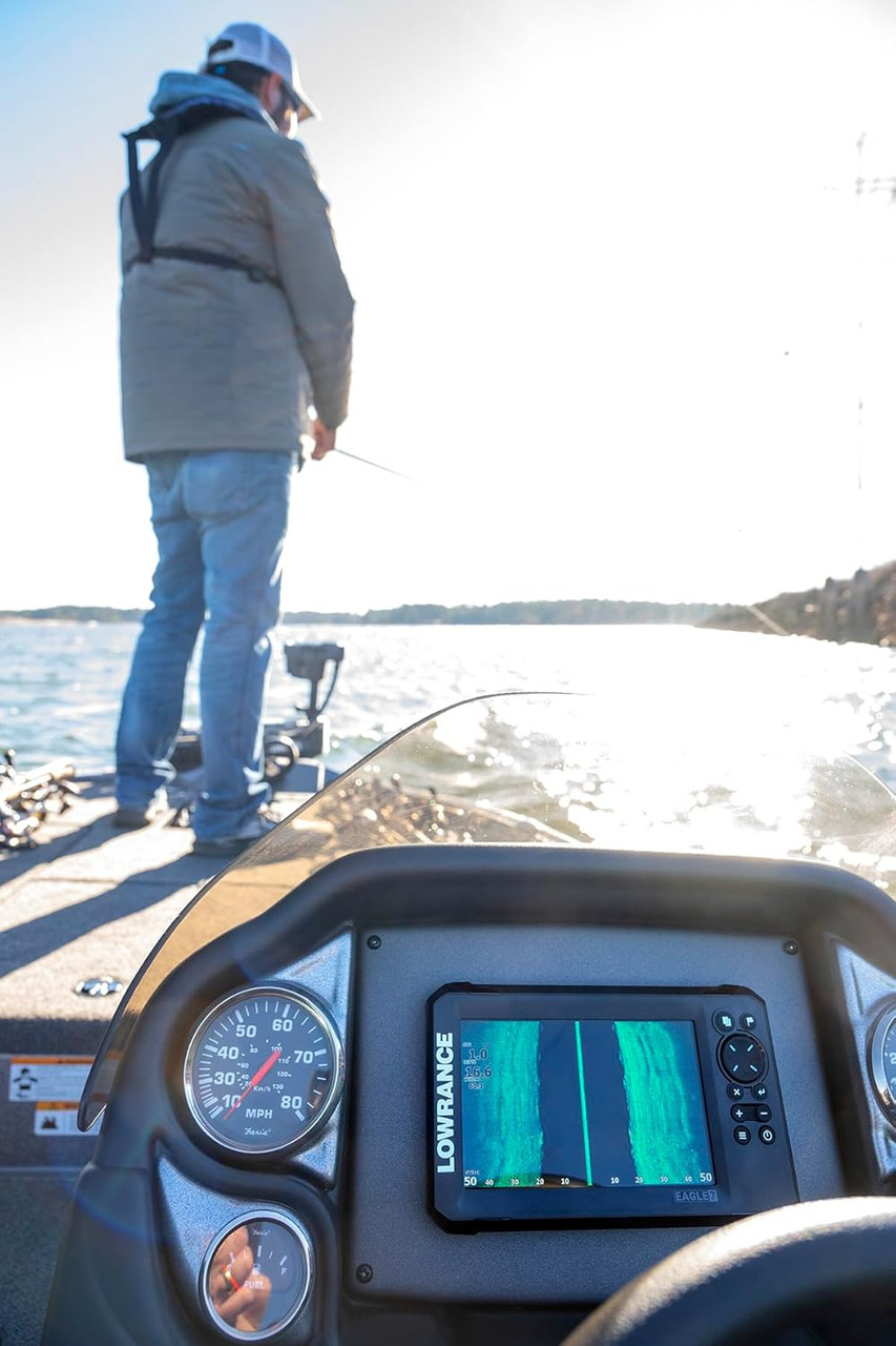 Lowrance Eagle 7" W/ TripleShot HD Transducer Fish Finders IPS Screen USED