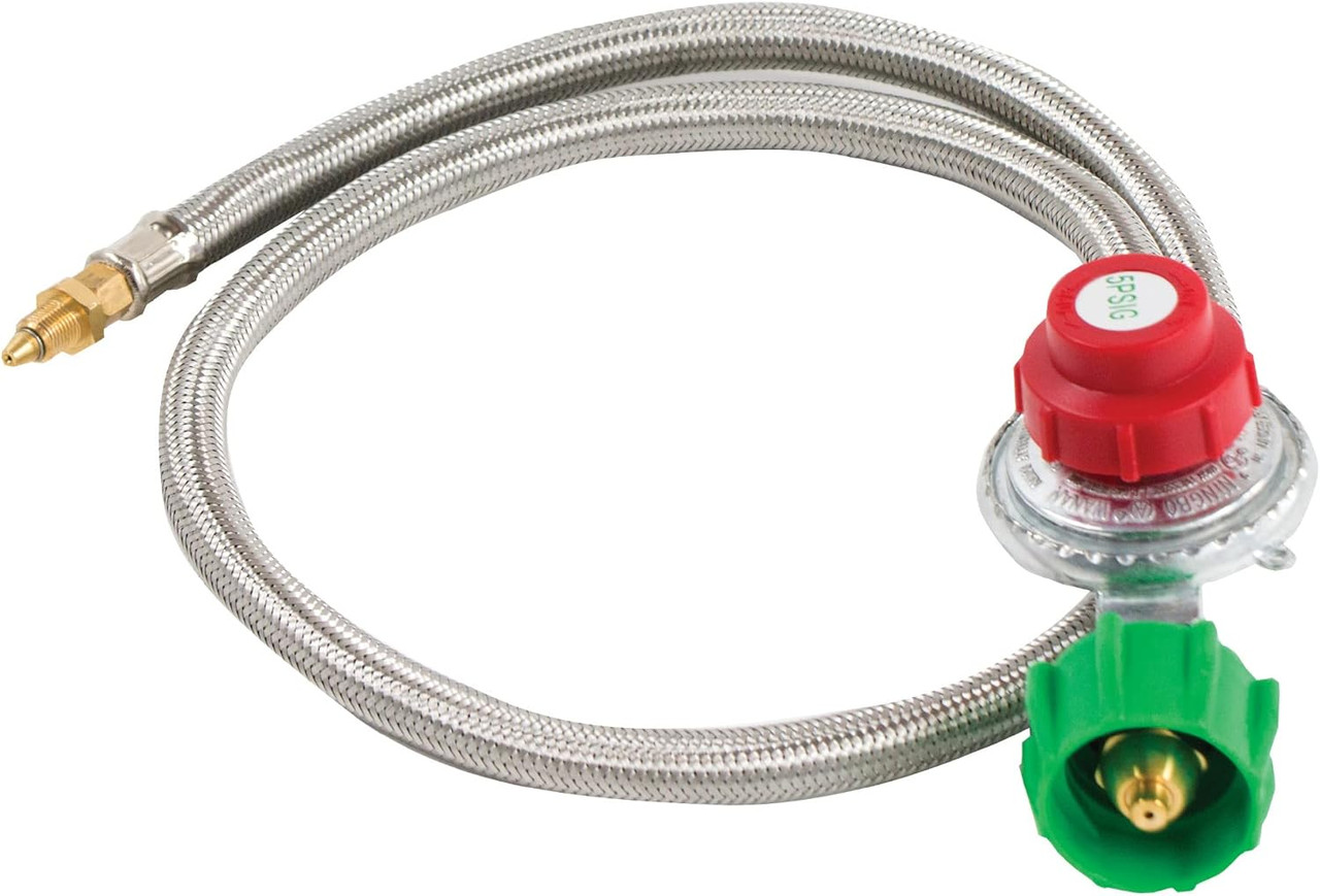 Bayou Classic 36" Stainless Braided LPG Hose w/ 5-psi Adj. Regulator USED