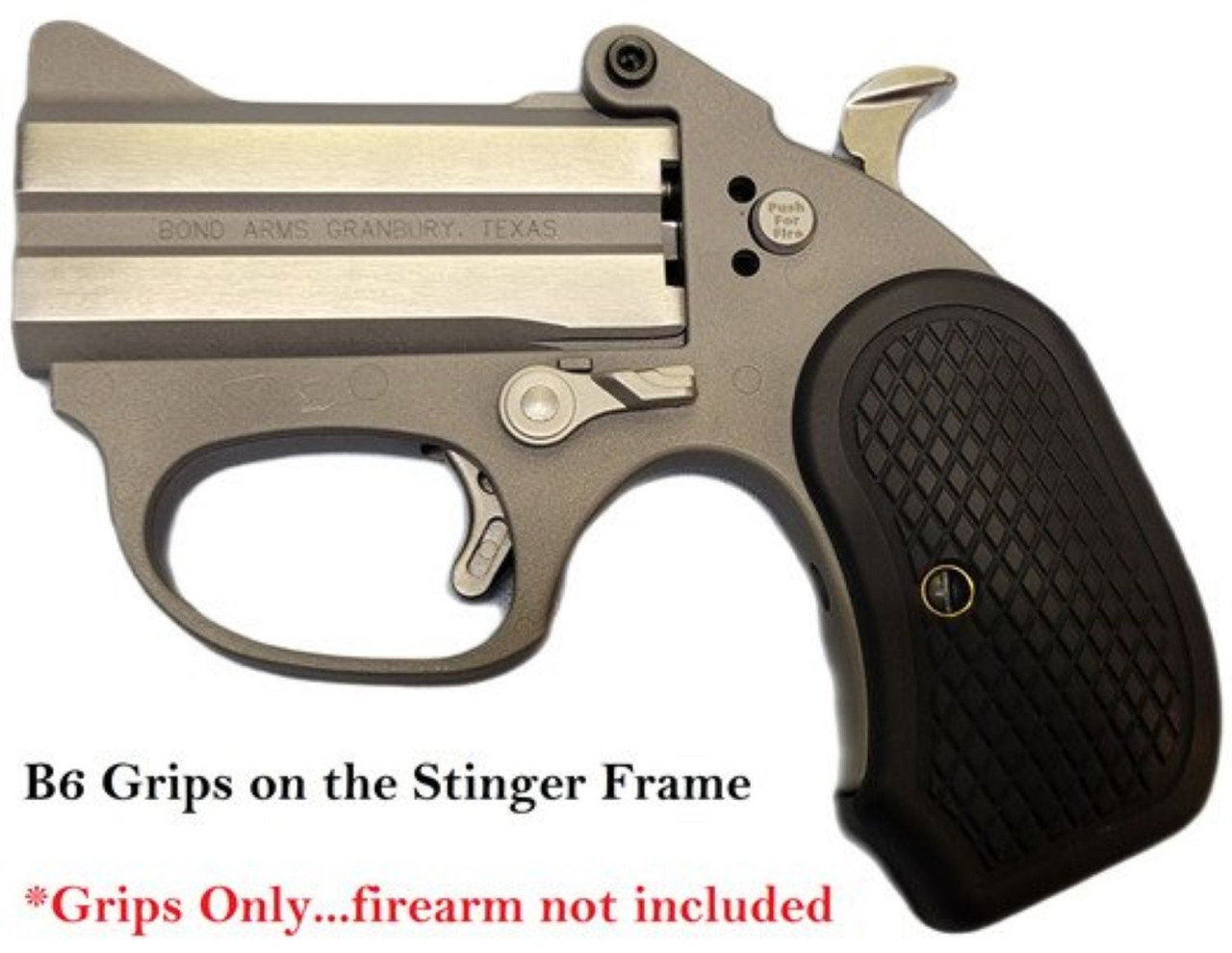 Bond Arms B6 Grips For the Stinger RS Line Smooth Backstrap Black Rubber