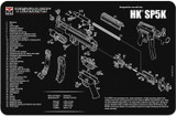 TekMat Heckler & Koch SP5K 17"x11" Gun Cleaning Mat Black - TEK-R17-HK-SP5K