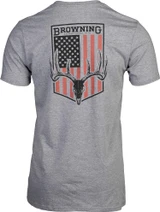 Browning Men's Whitetail Flag Cotton Shirt Heather Grey X-Large