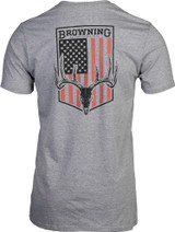 Browning Men's Whitetail Flag Cotton Shirt Heather Grey XXX-Large