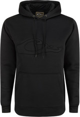 Drake Waterfowl Men's Back Eddy Embossed Solid Hoodie Caviar Black Medium