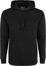 Drake Waterfowl Men's Back Eddy Embossed Solid Hoodie Caviar Black X-Large