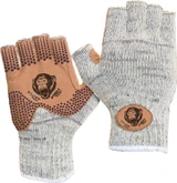 Fish Monkey Wooly Precision Grip Half Finger Glove Tan/Leather L/XL