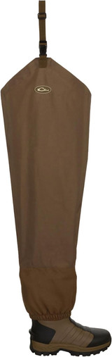 Drake Men's Waterfowlers Hip Boots w/ EVA Midsole & Rubber Boot Brown 11