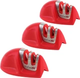 Smith's Kitchen IQ Edge Grip 2-Stage Knife Sharpener Red 3 Pack SP-51421