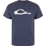 Drake Waterfowl Graphic Logo Cotton Blend T-Shirt Night Sky Dk Hthr Medium