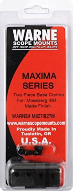 Warne Maxima 2 Piece Steel Weaver Bases for Mossberg 464 Black - M827/827M
