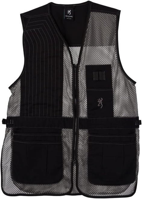 Browning Trapper Creek Shooting Vest Black Grey Medium 3050269902