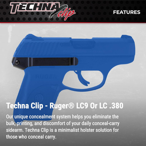 Techna Clip Concealable Firearm Belt Holster Ruger LC9 LC Right-Side LC9-BR