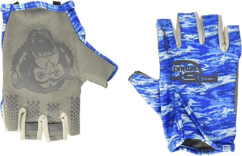 Fish Monkey Gloves Stubby Guide Glove Blue Water Camo MD FM18-BLWTRCAM-M