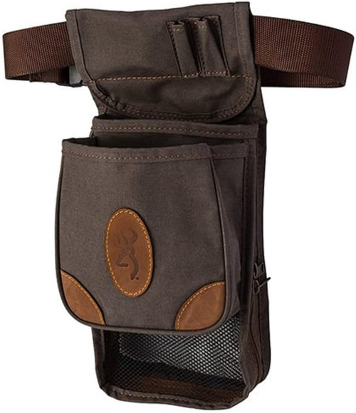 Browning Lona Deluxe Shell Pouch Large Canvas Leather Brown 121388693