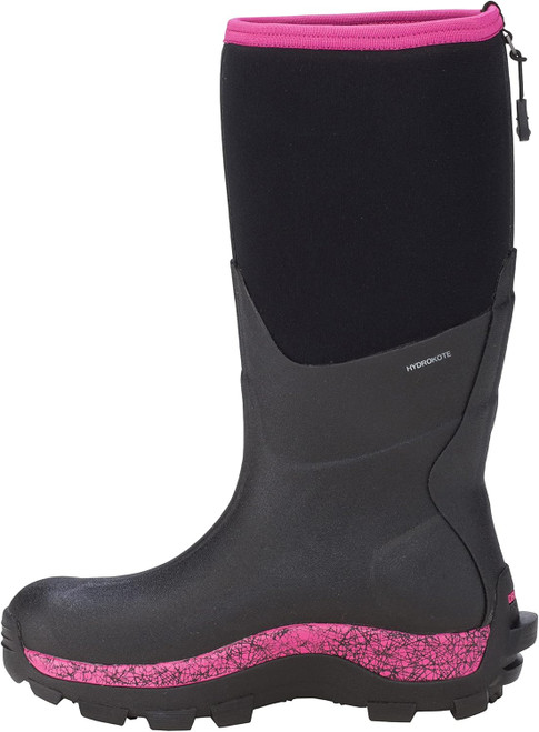 Dryshod Women's Arctic Storm Hi Boots, Black/Pink, Size 8 - ARS-WH-PN-8