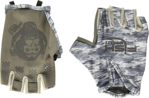 Fish Monkey Gloves Stubby Guide Glove, Grey Water, XL - FM18-GREYWTRCAM-XL
