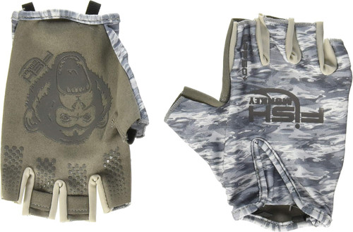 Fish Monkey Gloves Stubby Guide Glove, Grey Water, XL - FM18-GREYWTRCAM-XL