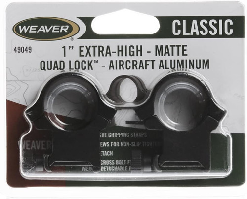 Weaver Quad Lock Quick Detach Rings 1 Inch Extra High 4 Aluminum Straps