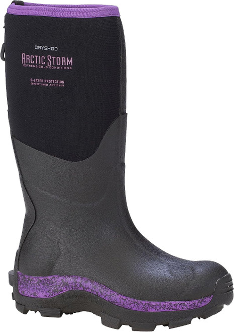 Dryshod Women's Arctic Storm Boot Hi Cut Black/Purple Size 7 ARS-WH-PP-7