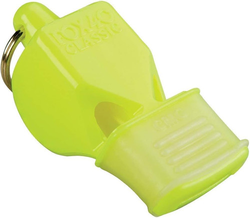 Fox 40 Classic CMG Cushioned Mouth Grip Whistle, 115 dB, Neon Yellow