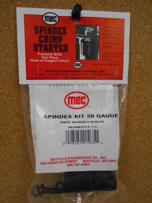 Mec Reloader Crimp Starter Spindex Kit 20 Gauge 6 & 8 Point 846220