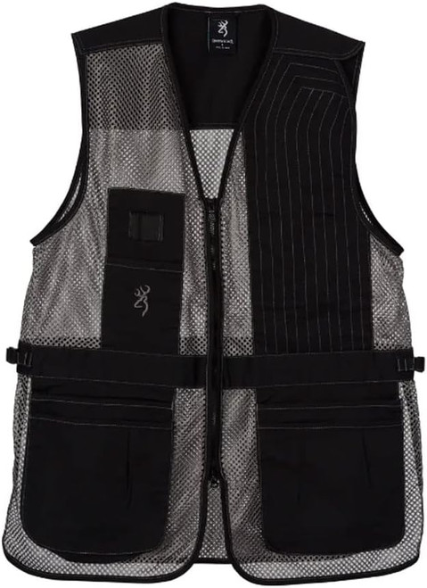 Browning Trapper Creek Shooting Vest,Left Hand Black/Grey, 2XL - 3050369905