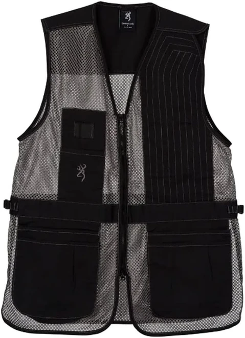 Browning Trapper Creek Shooting Vest,Left Hand Black/Grey, 2XL - 3050369905