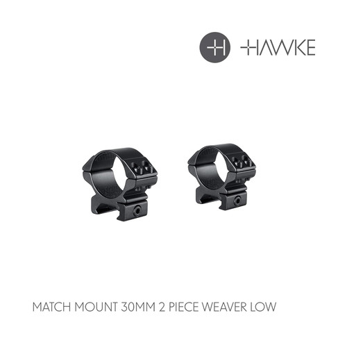Hawke Match Grade Scope Rings 30mm Low Double Screw - 22115