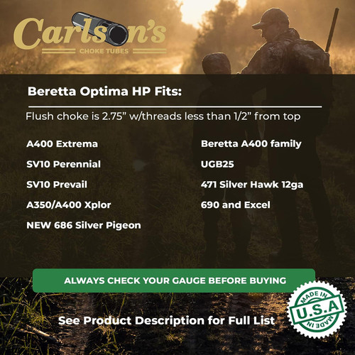 Carlson's Extended Sporting Clays Choke Tube Beretta Optima HP 12 Ga IC